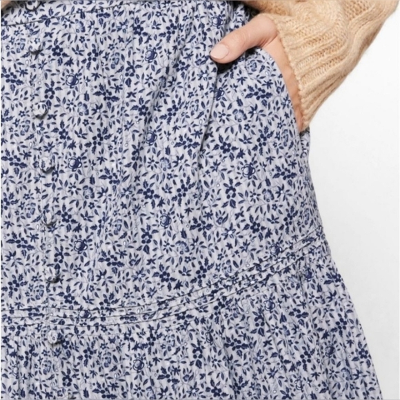 MADEWELL Button-Front Tiered Maxi Skirt In Florentine Floral Ditsy - Picture 3 of 16